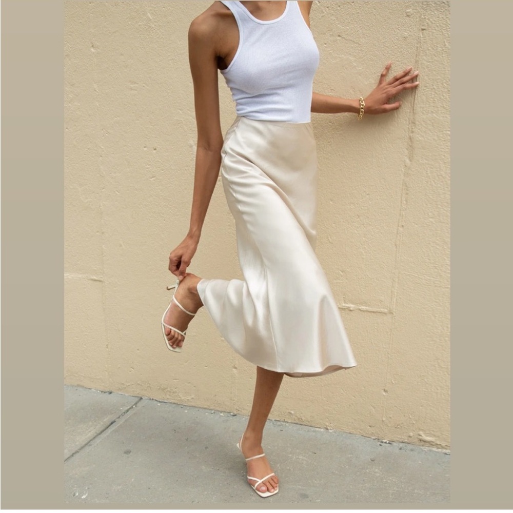 Pixie market midi Renee satin skirt